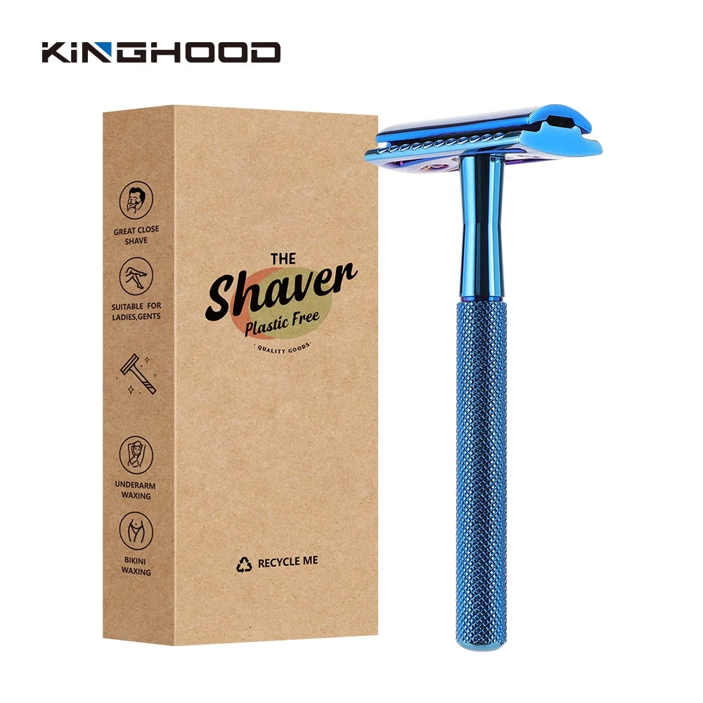 High Quality Manual Reusable Brass rasierhobel Eco Double Edge Safety Razor With Stand