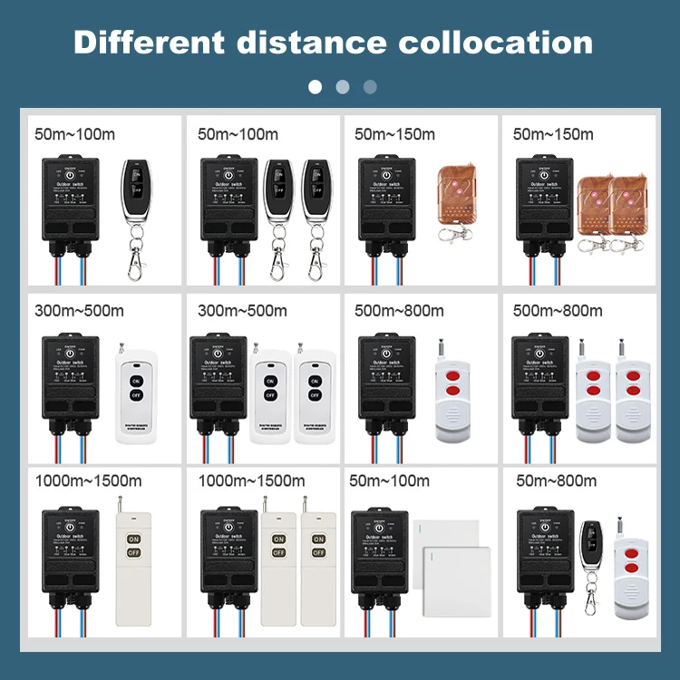 outdoor lights ip55 waterproof 30a 433 1km long range wireless remote controller ac 220v relay wireless rf remote control switch