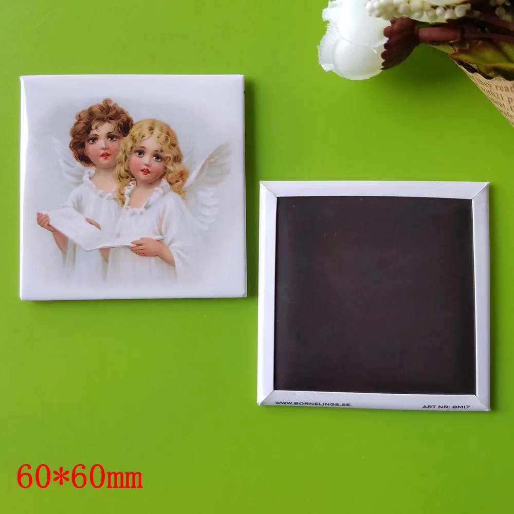 Factory custom printing  60*60mm metal tinplate  tin fridge magnet