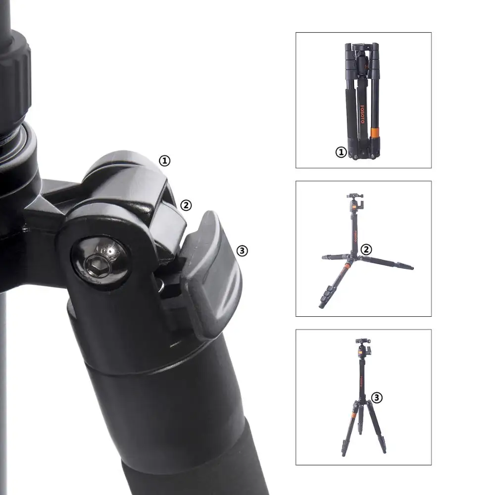 
FOSOTO F-555 Professional Portable Magnesium Aluminium Alloy Q555 Camera Tripod Monopod Stand & Ball Head For Canon Nikon Sony 