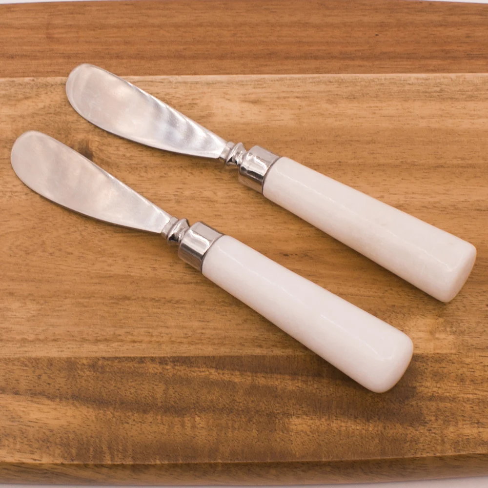 
Marble handle stainless steel bread butter spreader dessert knife 