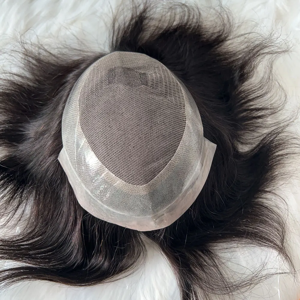 Cheap Price Wholesale  Natural Color Wave Hair System Ultra Thin Skin Pu With Lace Mono Australia Base Toupee For Men Wigs