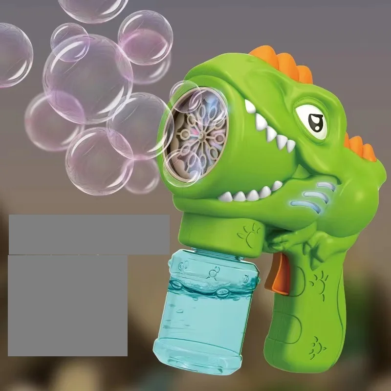 2023 Dinosaur Bubble Bath Maker 12 Hole Automatic Bubble Gun Bubble Launcher Blower Machine for Boys Girls Outdoor Indoor Play