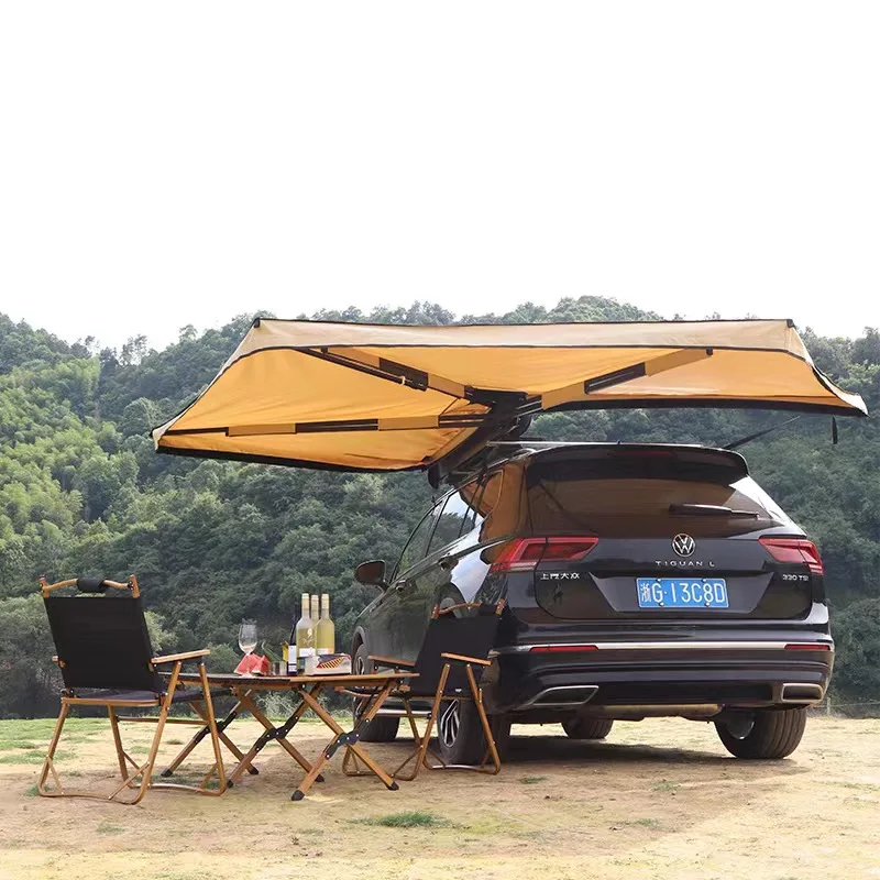 270 Outdoor Car Awning Retractable Sunshade 4x4 4WD SUV Accessories Camping 270 Awning Free Standing With Led