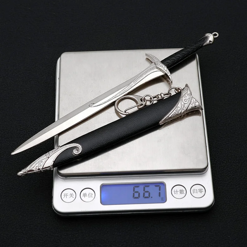 Hot Western classic movie Lord of the Rings character exclusive equipment metal crafts silver sword keychain gift toys in stock