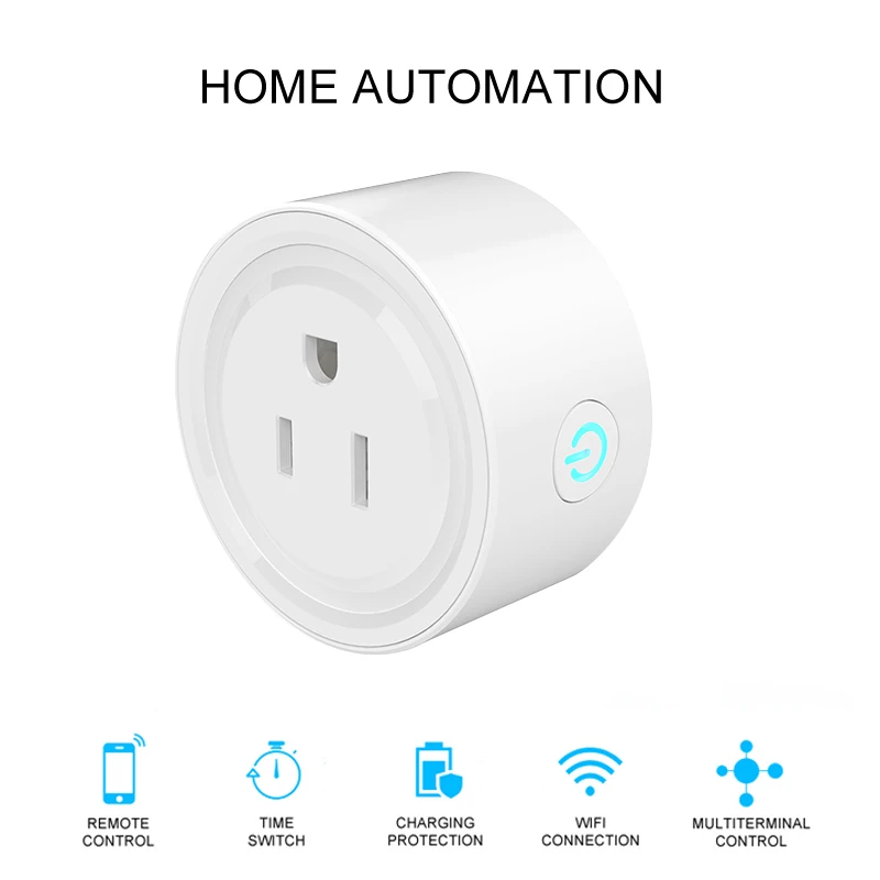 Short protection Electric Power Outlet Strip Wifi socket With Amazon Alexa Echo temperature sensor wall smart socket