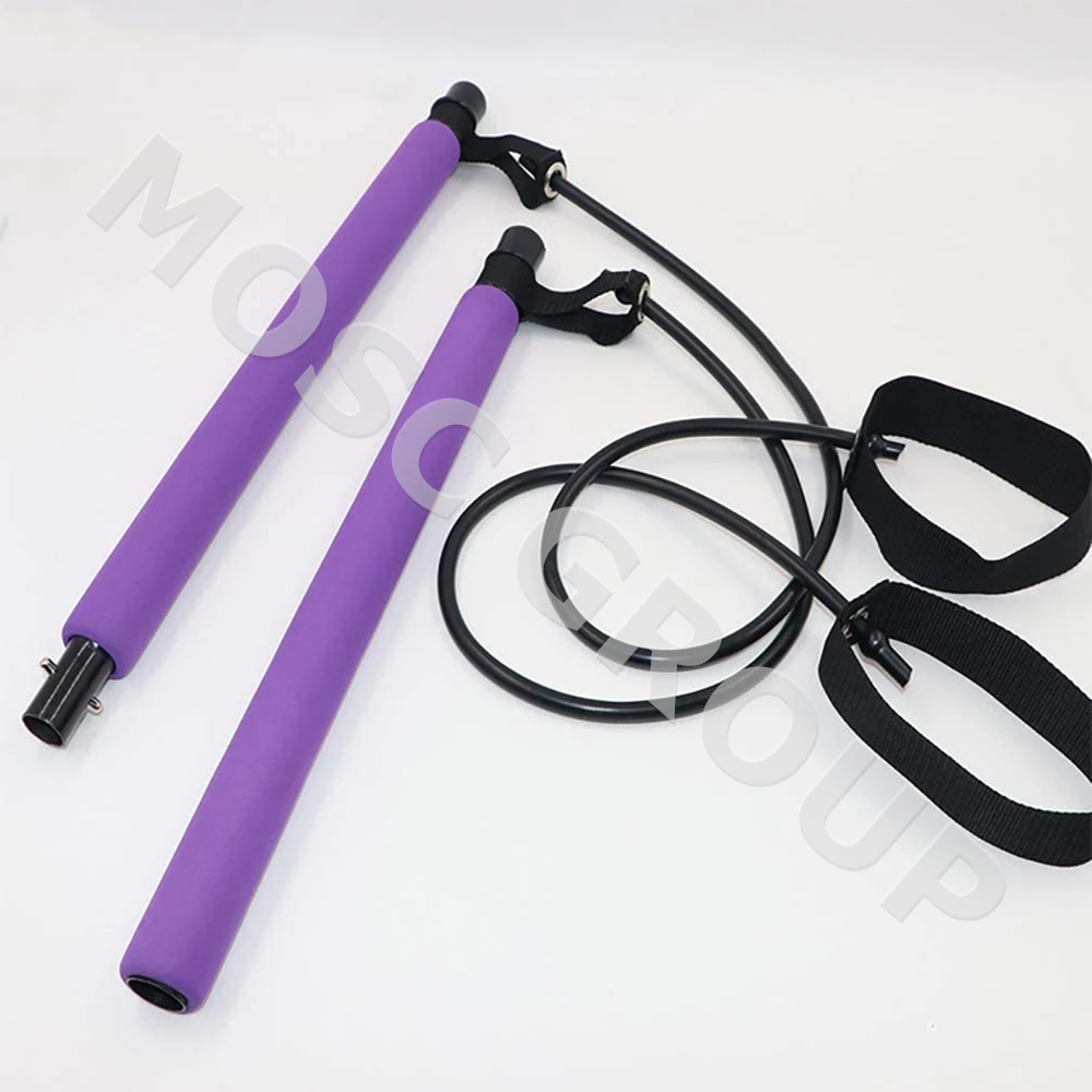 Factory direct selling Pilates Exercise Resistance Band Portable Yoga Bar Kit Gym Stick Home Muscle Training Bar