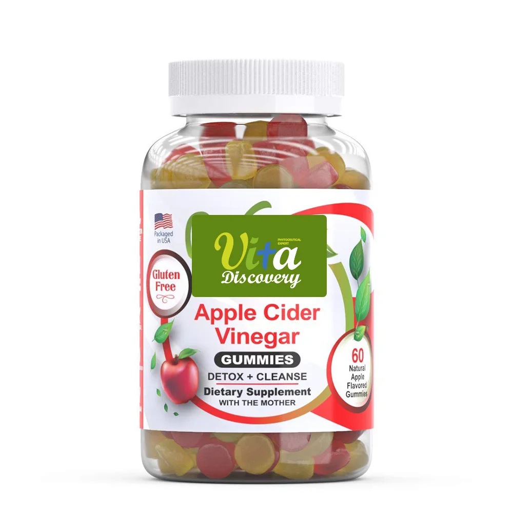 Apple cider vinegar gummies organic Weight Loss Supplement with Mother Enzyme Ginger Apple Flavored ACV Gum Drops Detox Gummies
