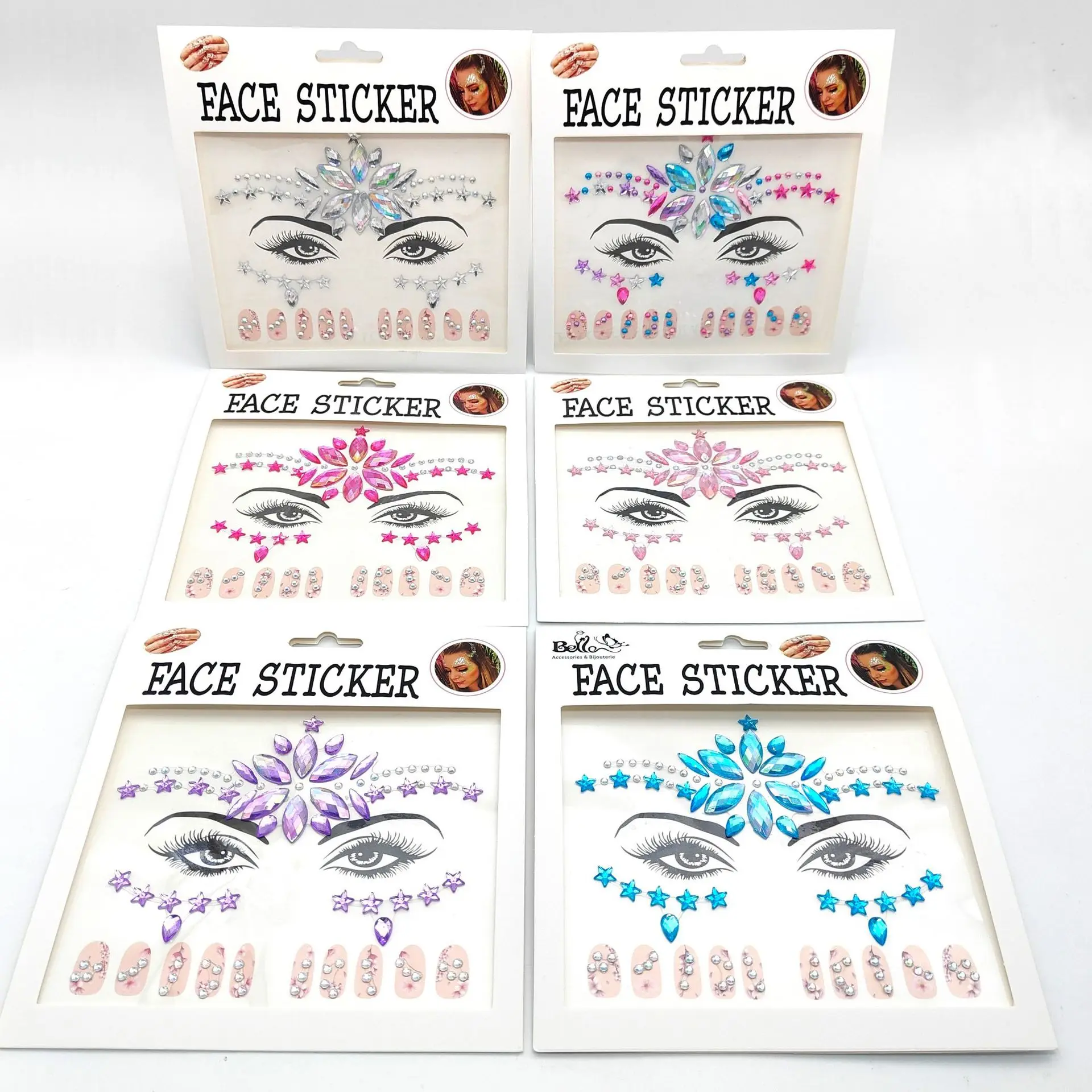 Face Gem Jewels Festival Glitter Makeup All in One Crystal Bejeweled Rhinestone Body Sticker
