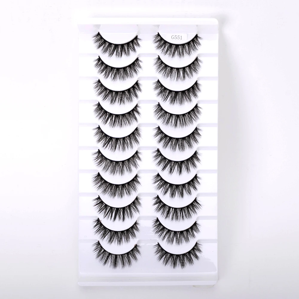 Yiernuo 10 pairs faux cils short natural lashes vendor Qingdao factory price China 3d Silk eyelashes wholesale