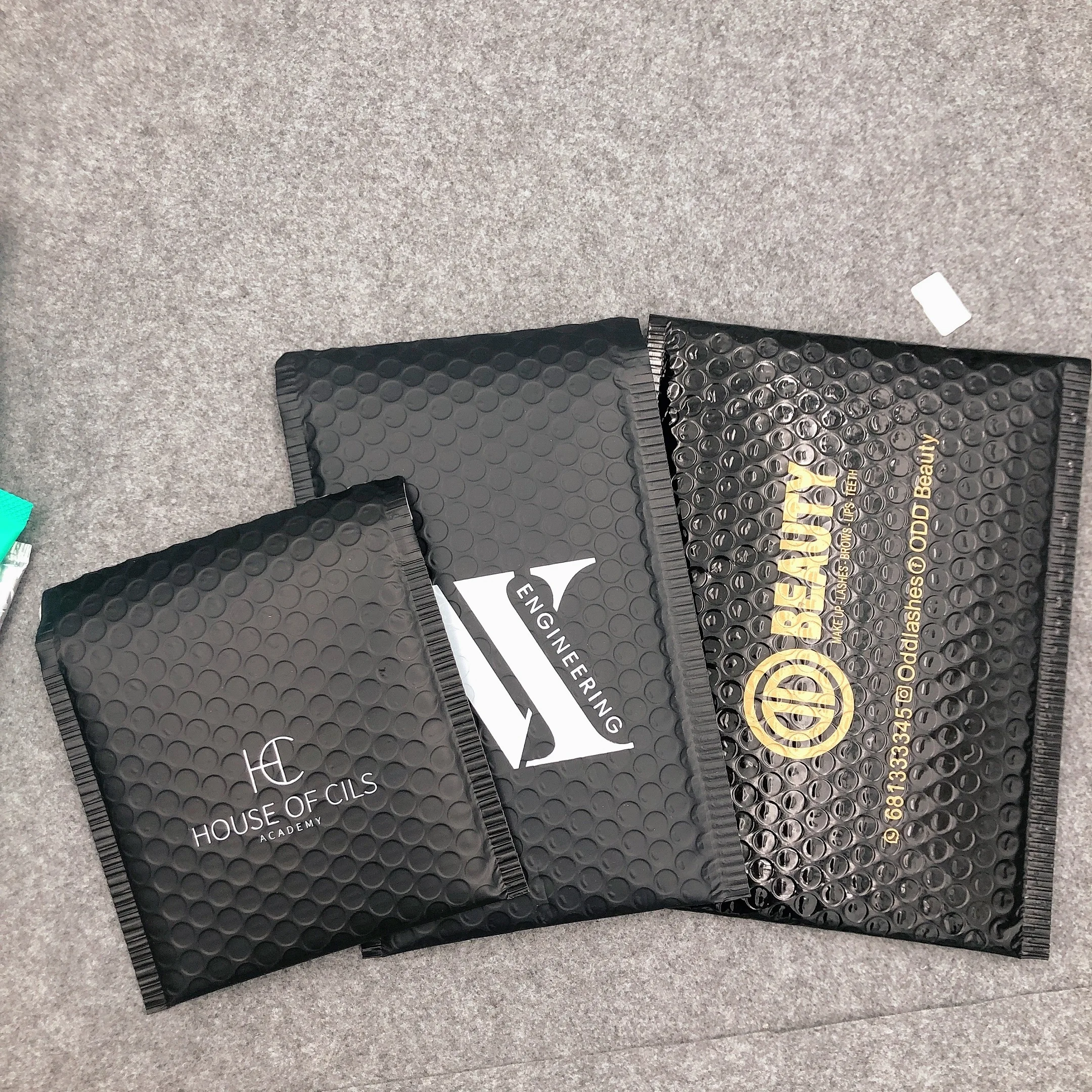 Waterproof Strong Self Seal shiny black  Bubble Padded Shipping Envelopes Poly Compost Bubble Mailers