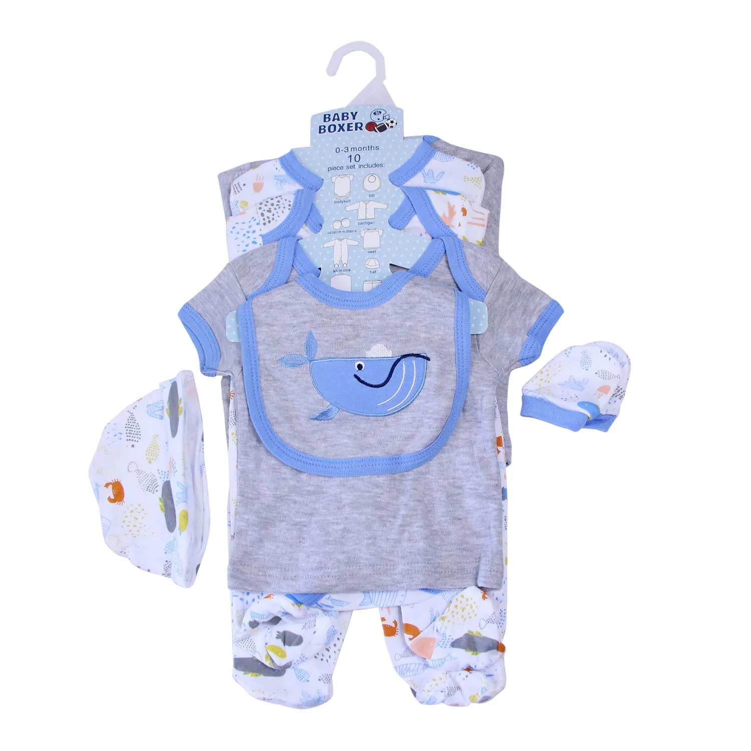 2021 baby sets 8 pieces cotton newborn rompers baby hats+bibs 0-9 months print cartoon baby accessories