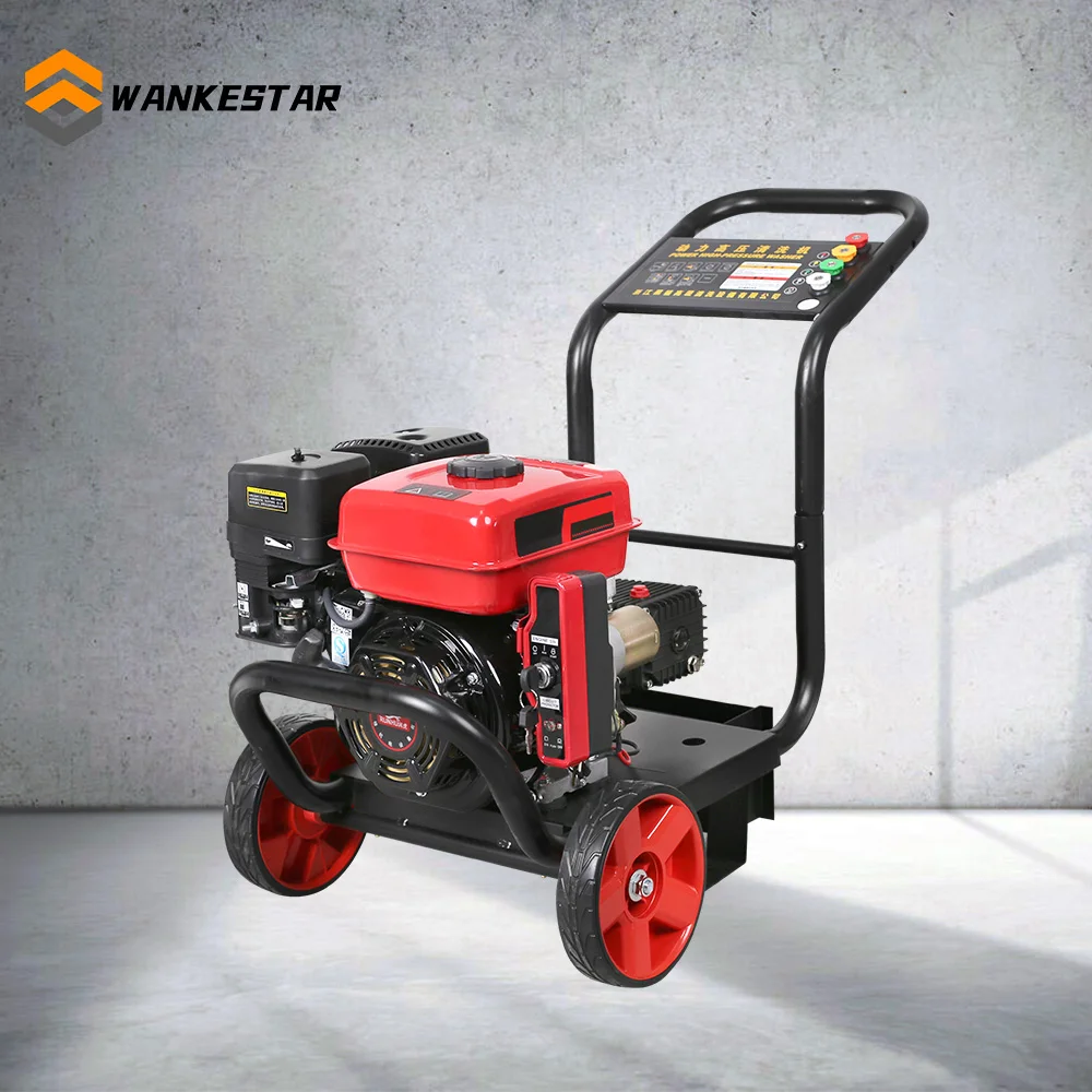Industrial Gasoline 6.5hp 150bar 15lpm High Pressure Washer Machine Cold Water Petrol Car Wash Machine Sewer Cleaner Equipment