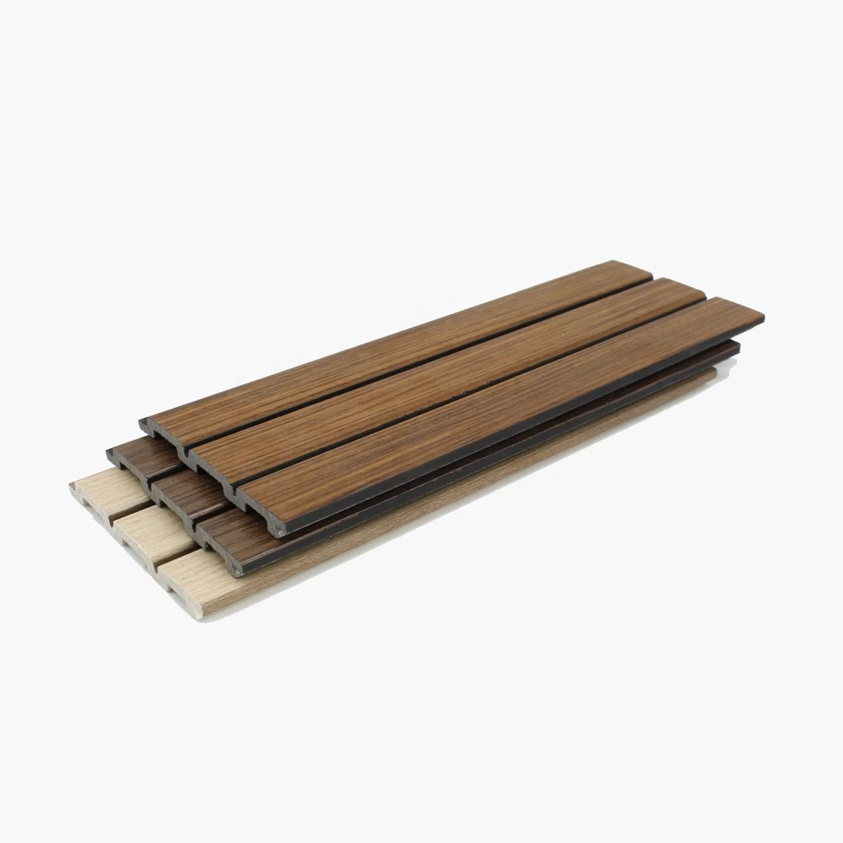 Custom PS material wood grain draw charcoal Louvers wall panel decorative indoor cladding wall board