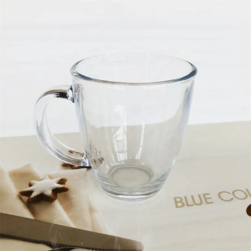 Wholesale promotion decal printing logo glass beer mugs glass cup with handle sublimation thicken glass tumbler mug