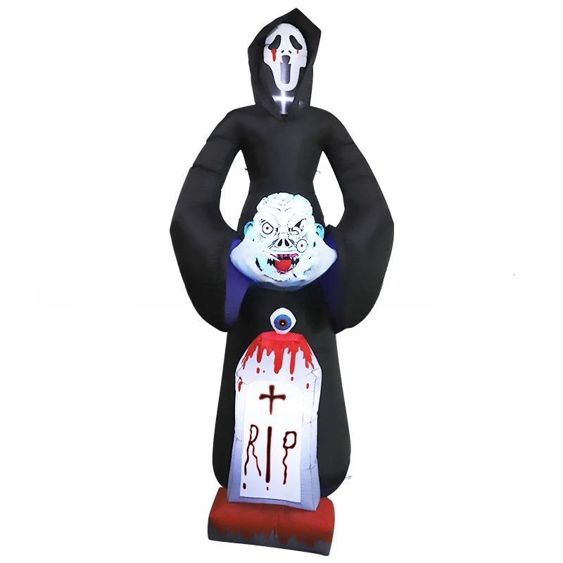 Halloween Outdoor Decorations White Ghost Pumpkin Dinosaur Inflatable Costumes Customizable LED Lights Source Decorations