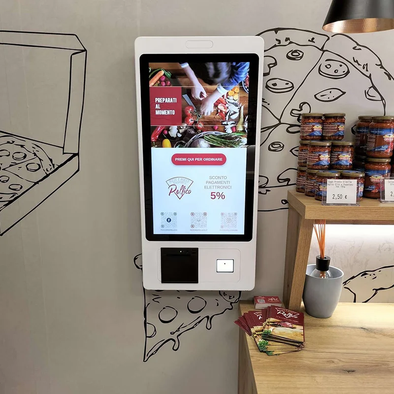 21.5 23.8 27 32 Inch Hardware Automatic Ordering Kiosk Order Number Wall Mounting Information Kiosk Terminal Kisok With Printer