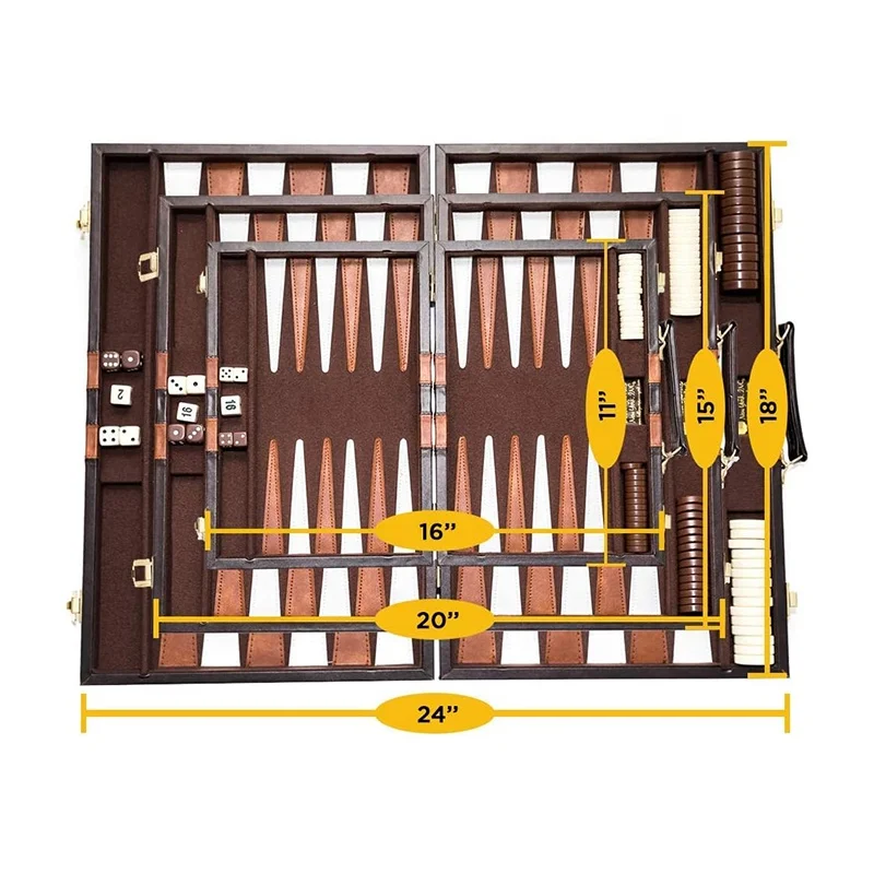 High quality Available in Small, Medium and Large Sizes Square vinyl Backgammon Set