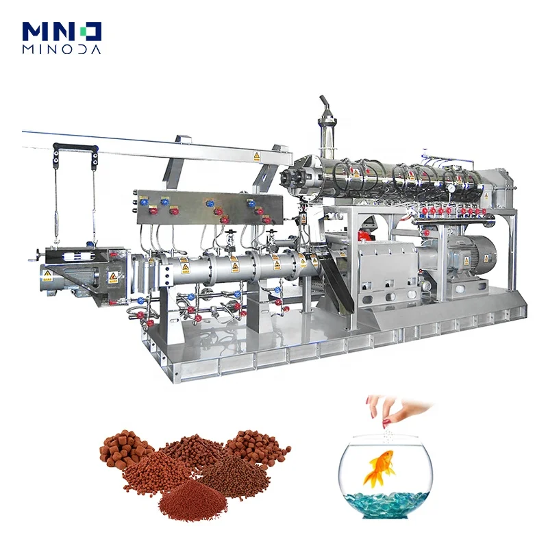 Industrial Customized Stainless Steel Twin Screw Extruder Aquatic Tilapia Floating Fish Feed Making Machine