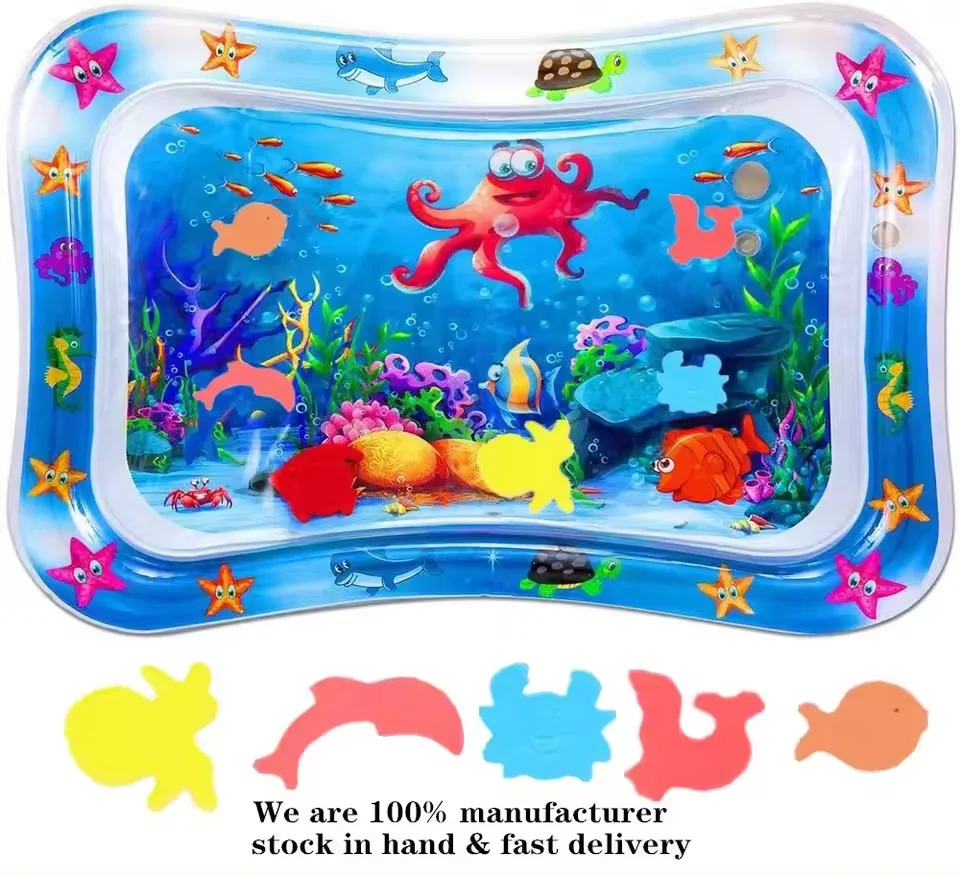 Baby Water Mat 0-3 Years Old Baby Kids Water Play Mat Infants & Toddlers Inflatable Baby Tummy Time  Play Water Mat
