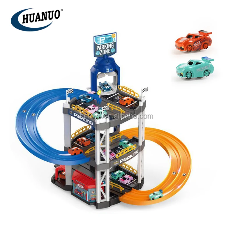 Kids Educational Plastic Ramp Racer Toys Five-Layer Race Track High Speed Looping Race for Boy