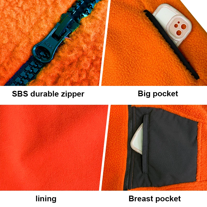 wholesale winter custom jacket polar fleece vest men 100% polyester fishing hunting windproof vest men fleece vest