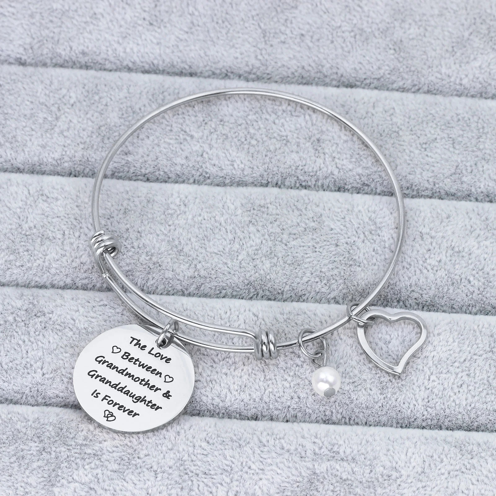 Wholesale Stainless Steel Expandable telescoping Bangle With Round plate Charm engrave Bracelet Jewelry