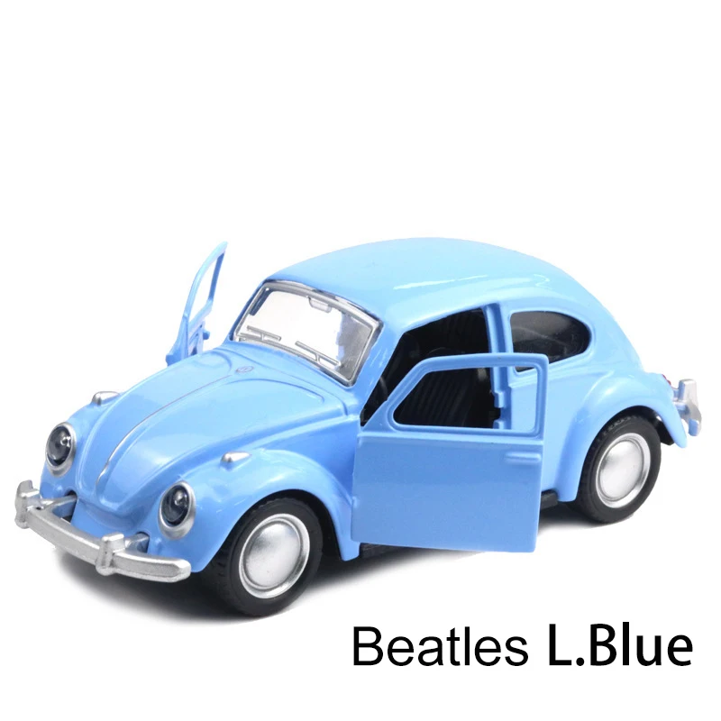 Wholesale alloy metal pull back open door toy car battery classic mini pocket car for boys girls