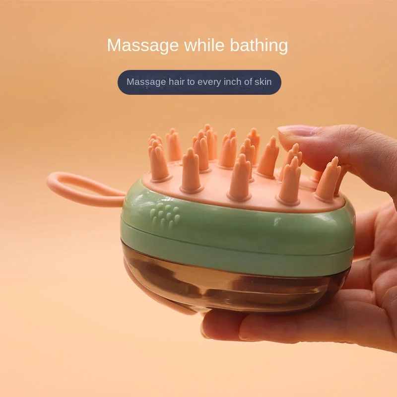 YYH Soft Safe Pet Cleaning Grooming Tools Dog Cat Bath Massage Brush Shampoo Dispenser 2 In 1 Dog Cat Shower Comb