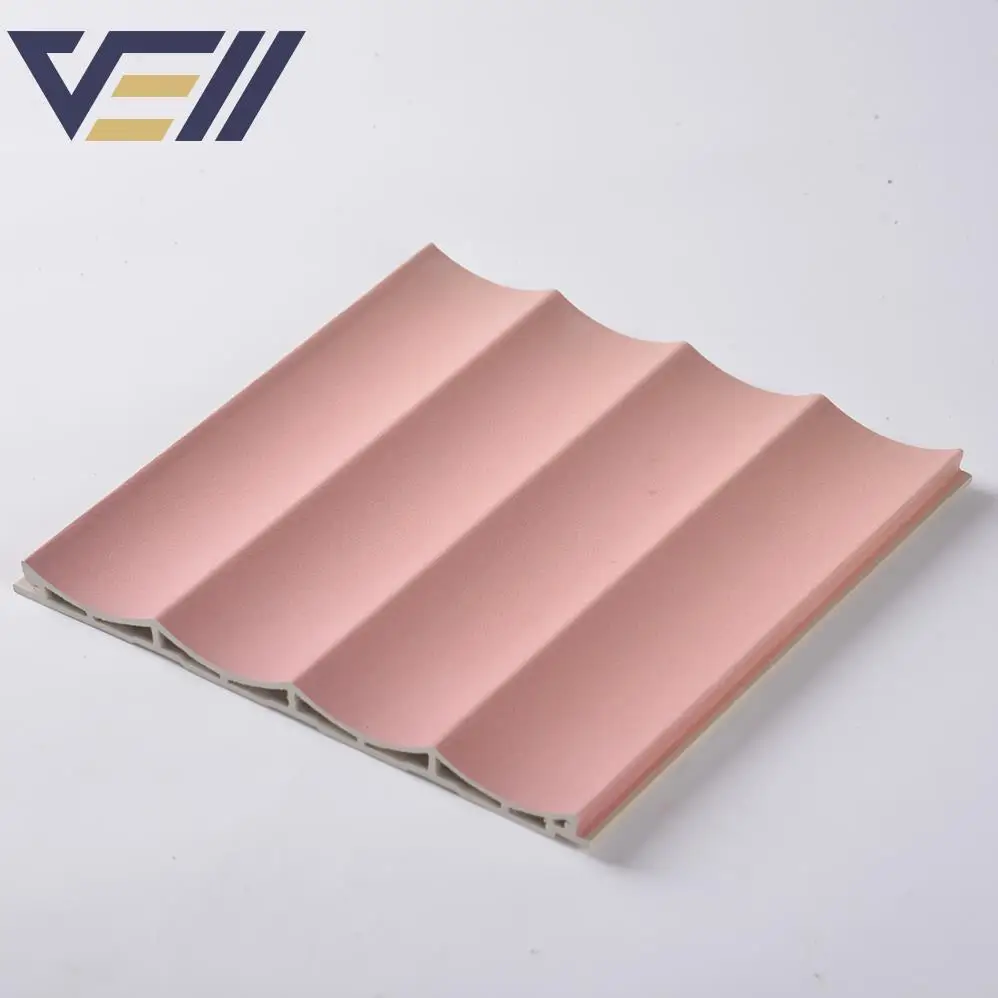 Factory Exterior Wood Texture Interior Decor Fluted Wood Plastic Composite Coating Cladding Wall Board Wpc Wall Panel