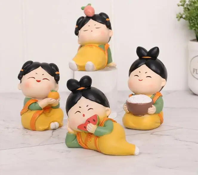 Chinese Style Fashion Tang Ladies Resin Handicrafts Decorations Creative Car Cake Decorations