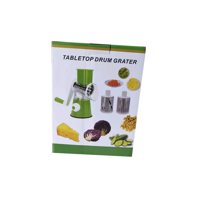 3-in1 Kitchen Spinning Rotating Countertop Vegetable Fruits Slicer Chopper with 3 Stainless Steel blades