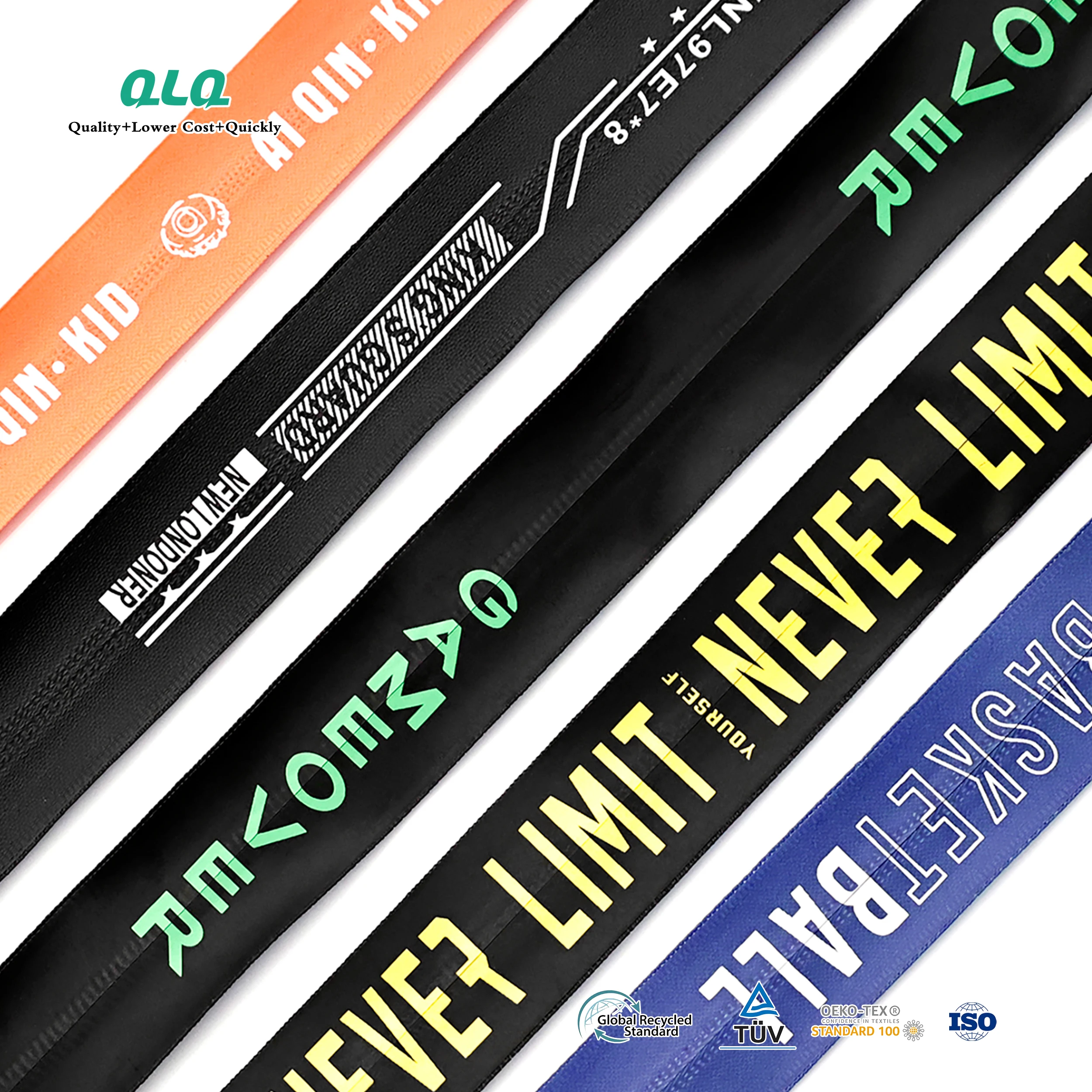 QLQ Continuous Cfc Brass Rainbow Colored Hidden Tape Yard Stripe Tapes Rolls Long Chain 5 Zippers By The Yard Nylon Zipper Roll