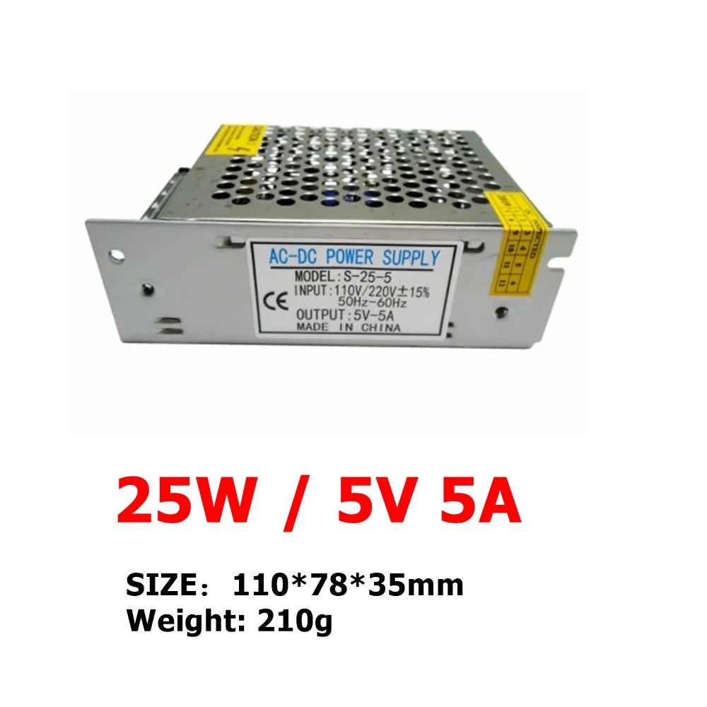 OEMHigh Quality Aluminum Shell  25W Switch Mode AC/DC 5V 5A Power Supply