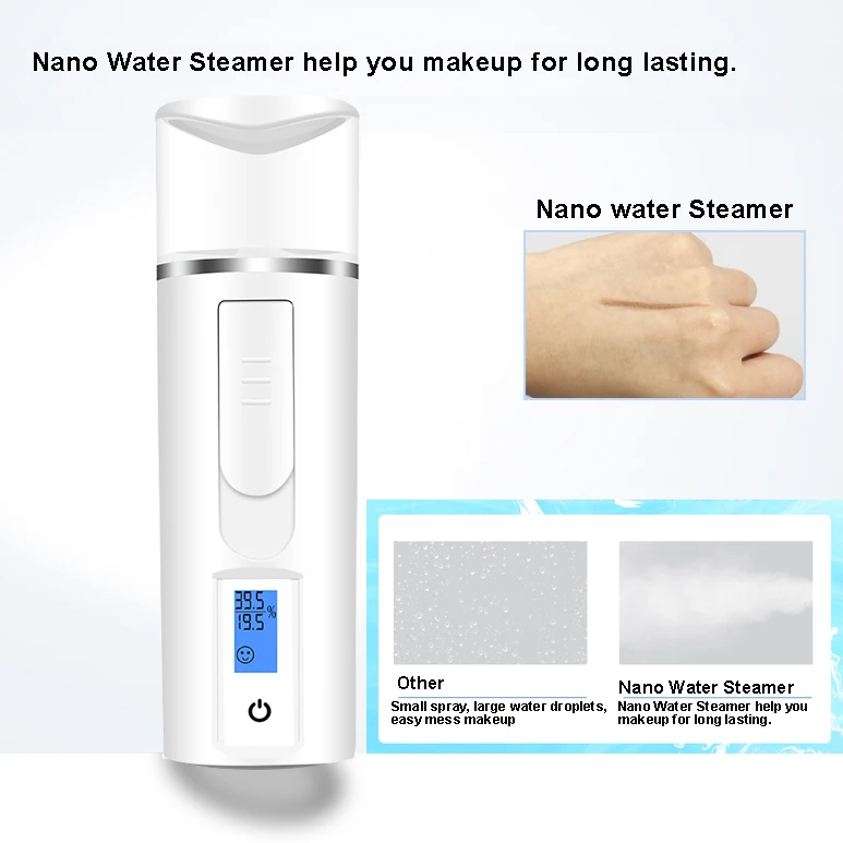 Nano Handy Mist Spray Facial Mister Water Mist Sprayer Fogger Face Facial Steamer Diffuser Portable Rechargeable Atomizer