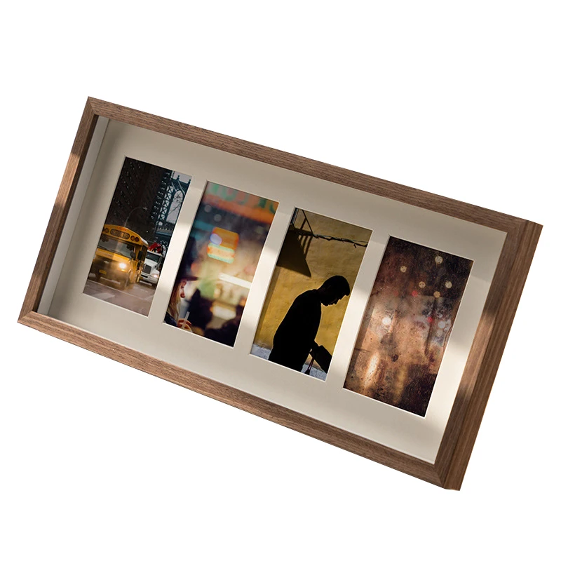 Modern 3 Pictures Wooden Desk Frame Tabletop Display Unique Gifts for Christmas Grandparents Family Friends