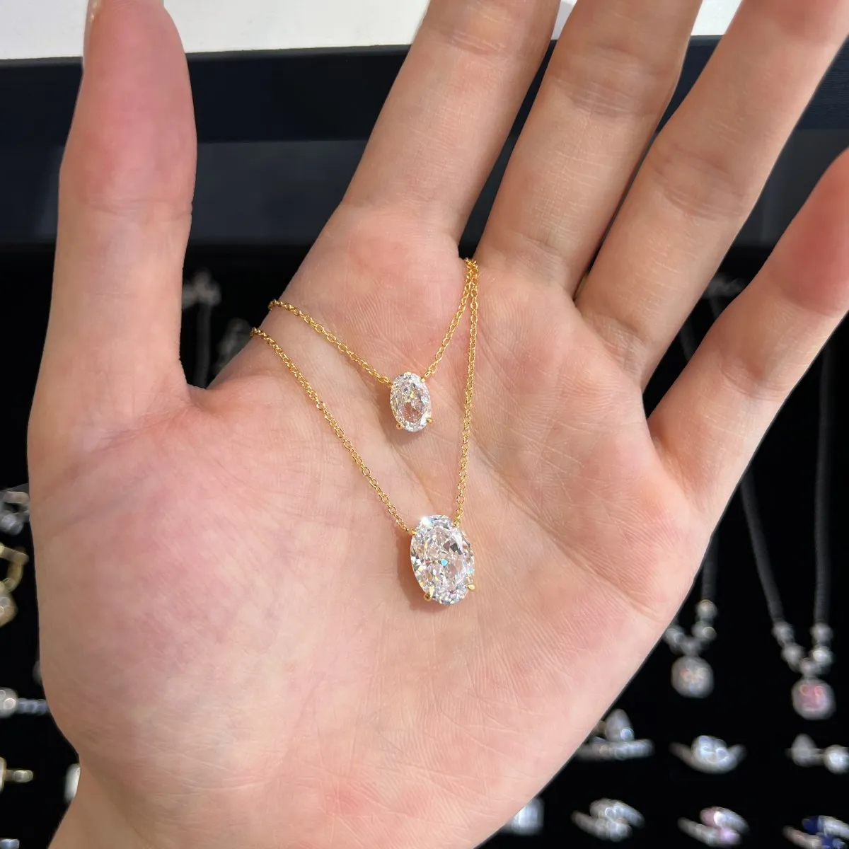 Dylam Simple Design 18K Gold Plated Chain Link Charm 9Mm Round 8A Cz Zircon Necklace S925 Silver Pendant Necklaces For Women