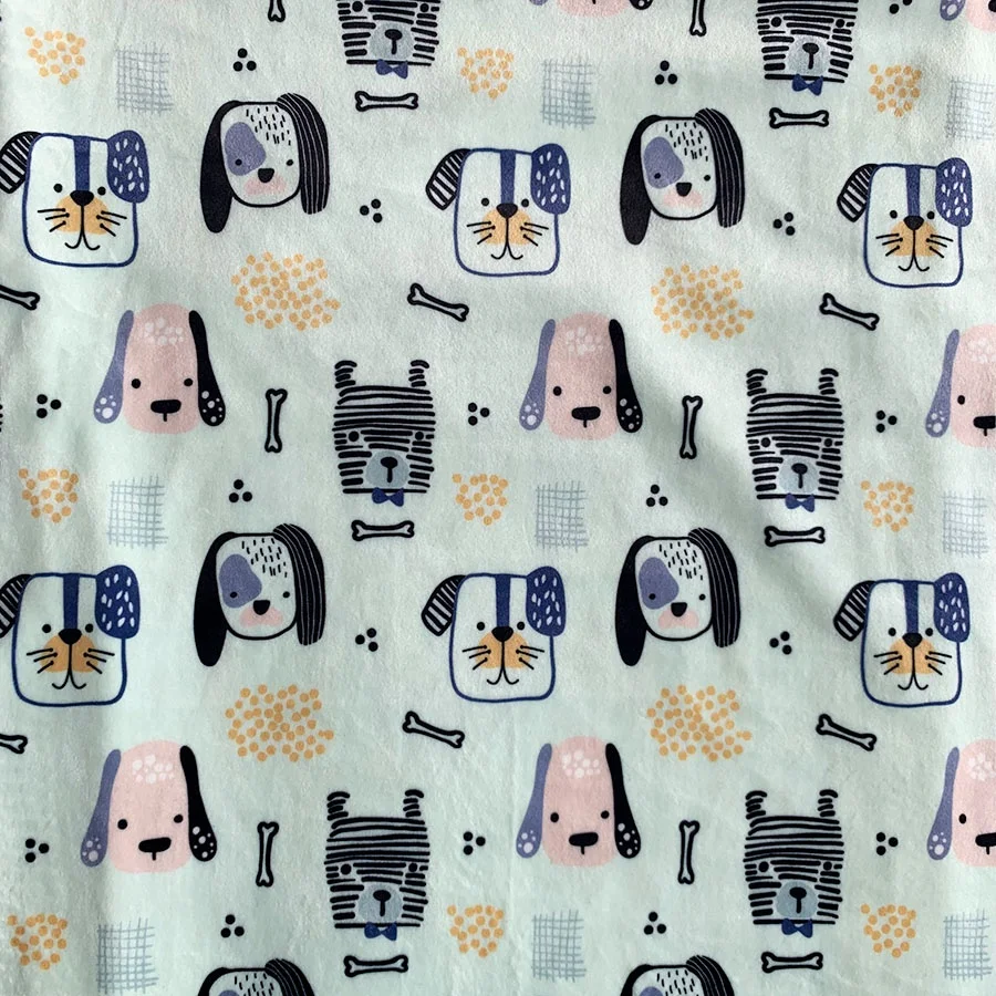 NO MOQ Custom Printed soft Minky spandex stretch precut fabric