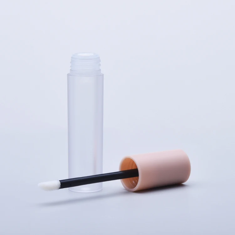 High end  empty 4ml frosted lip gloss tubes,round rose gold lipgloss tube