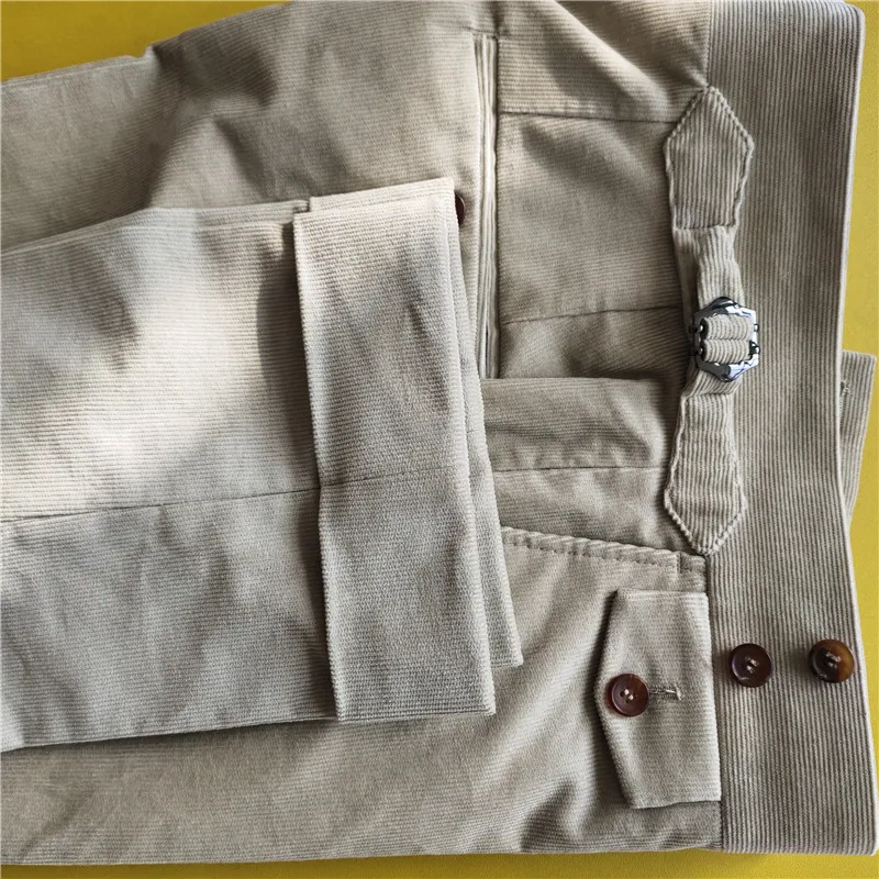 new fashion design beige  corduroy 2022 slim fit casual fashion men pants skinny fit man stripe design trousers