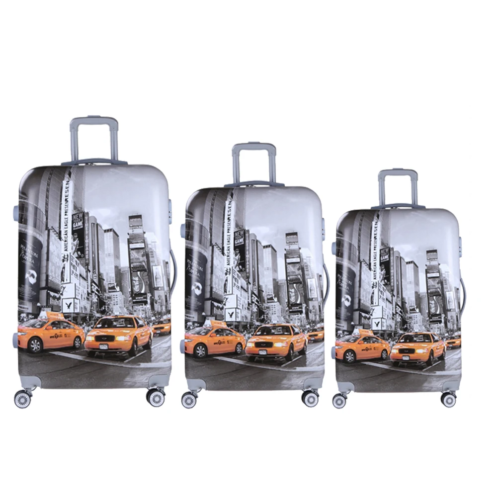 
Personalized PC material Suitcase 20/24/28 inch luggage set with code Lock 