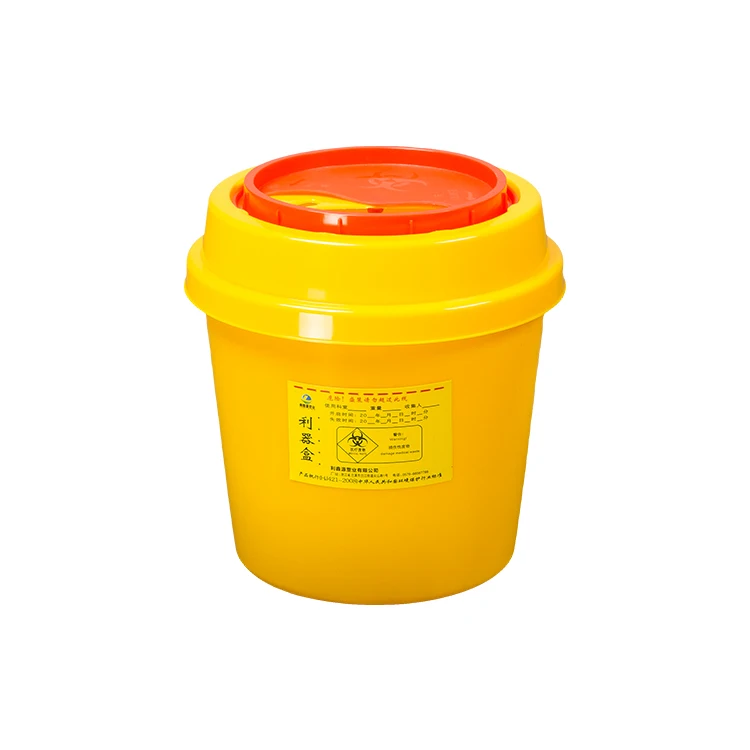 Plastic reusable sharps container 2 litre bin medical biohazard waste disposal sharps box