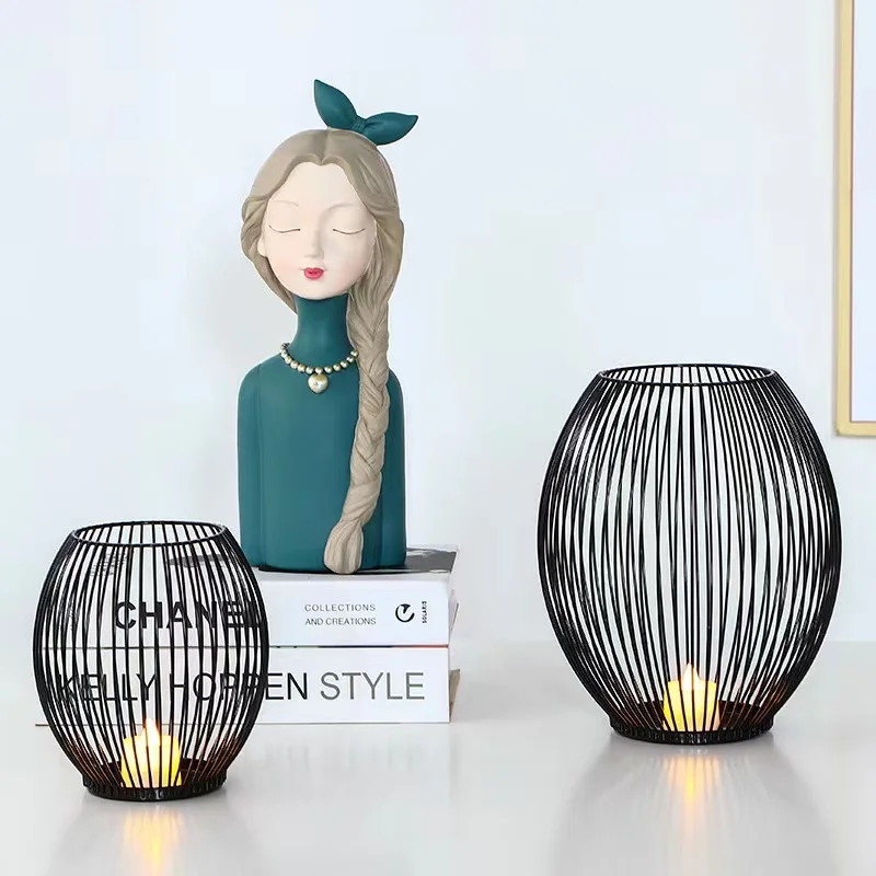 Elegant Wire Craft Retro Candlestick Decorating Candle Holders Lanterns Sample Metal Candle Holders For Wedding Home