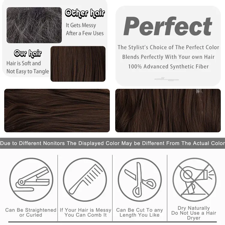 20 inch black brown synthetic wig bob wig with bang long brown wigs for women SM8012