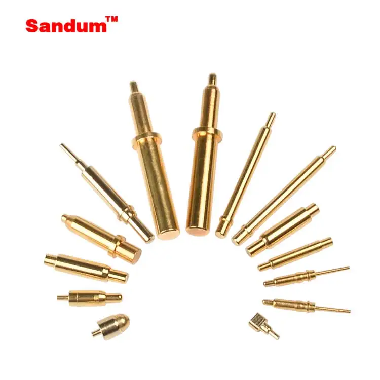 Spring pogo gold pins and single contact pin contact pad for PCB using