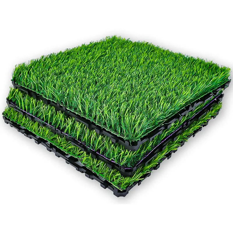 Wholesale outdoor recycled square grass wood plastic floor artificial grass mats