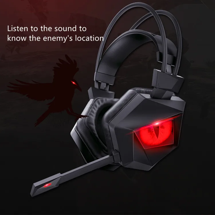 TAIOU THS300 A3PRO Custom logo hawkeye design 3d stereo 7.1 surround led usb game headphones with mic