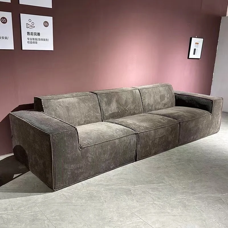 Vacuum compression couch tofu block sofa corduroy fabric sofa living room set lazy couch can be disassembled and washed