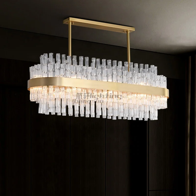 European Luxury round K9 Crystal Glass Rods Crystal Chandelier for Hotel Home Chandelier