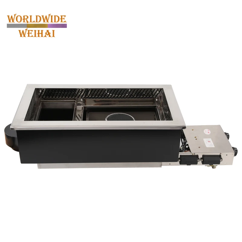 barbecue-a-gas with hot pot/gas barbecue grill/korean bbq grill and hot pot table charcoal gas